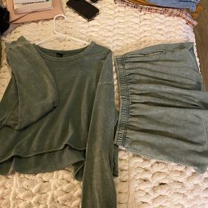 Crop top & short sweat set